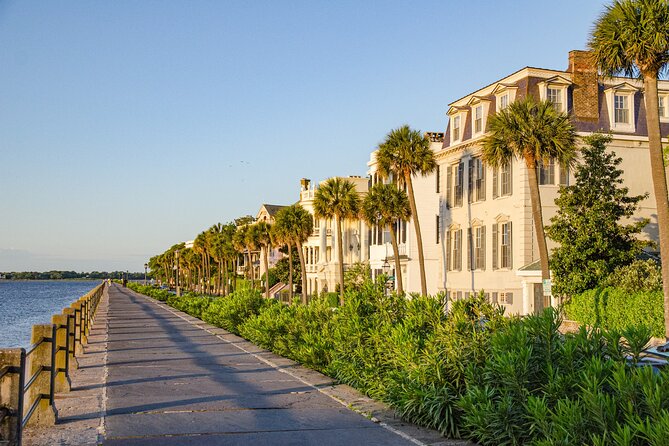Charleston Architectural Walking Tour - South Battery and White Point Gardens: seawall views with built-in context