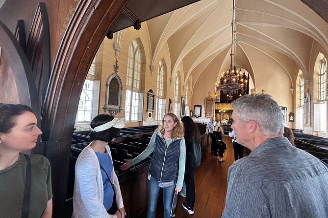Historic Charleston: The Battery, Rainbow Row, St. Michael Church - St. Michael’s Church and its Tiffany windows: oldest surviving structure energy