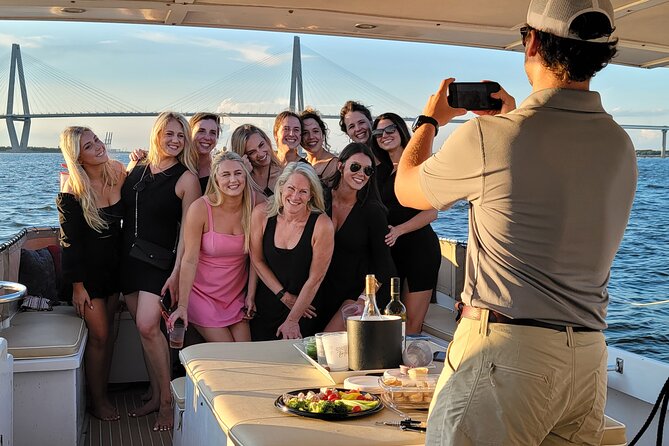 Private Sunset Harbor Tour 20 passenger party Yacht Kismet - Ravenel Bridge underpass: the photo stop that changes the whole vibe